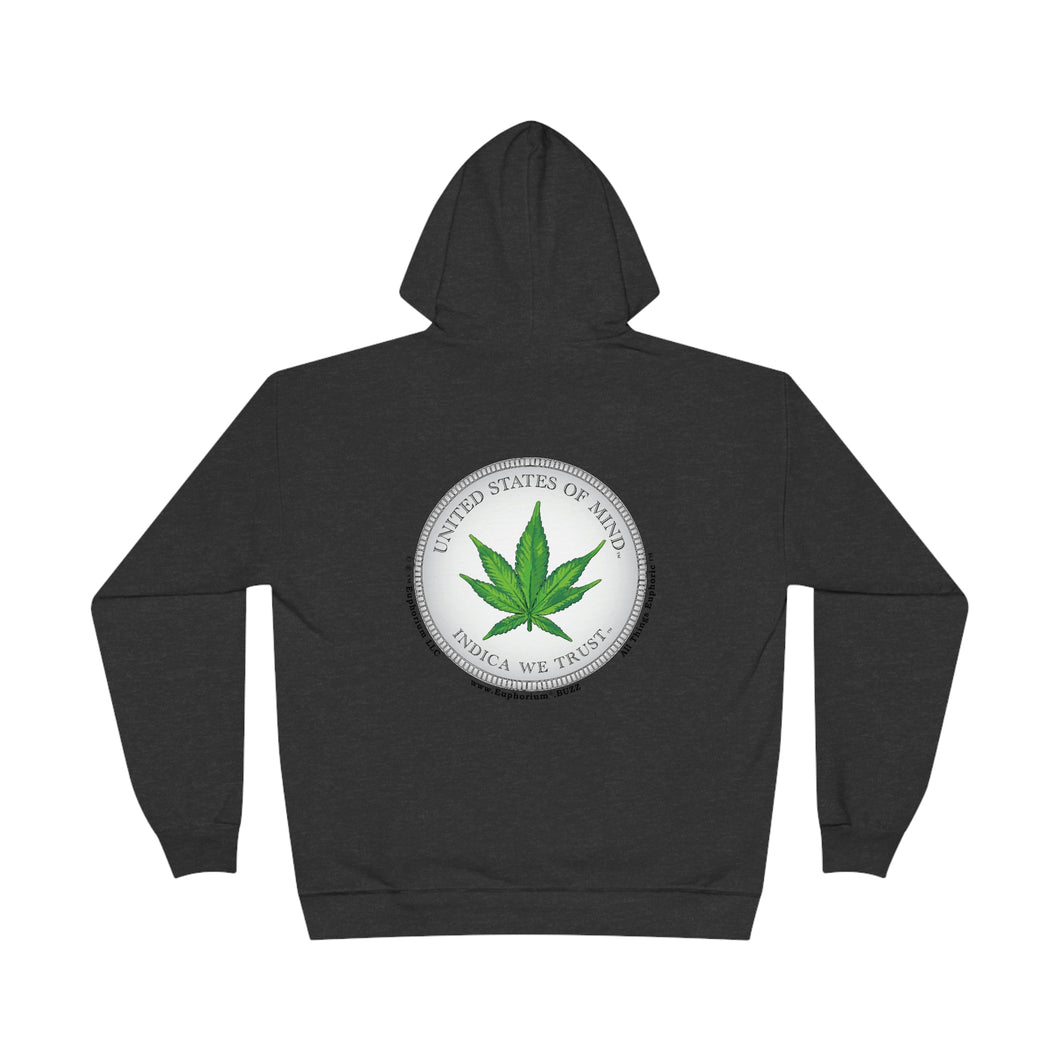 Eco Friendly Double Sided Print Hoodie - United States Of Mind™ Indica We Trust™ - Sustainable Clothing