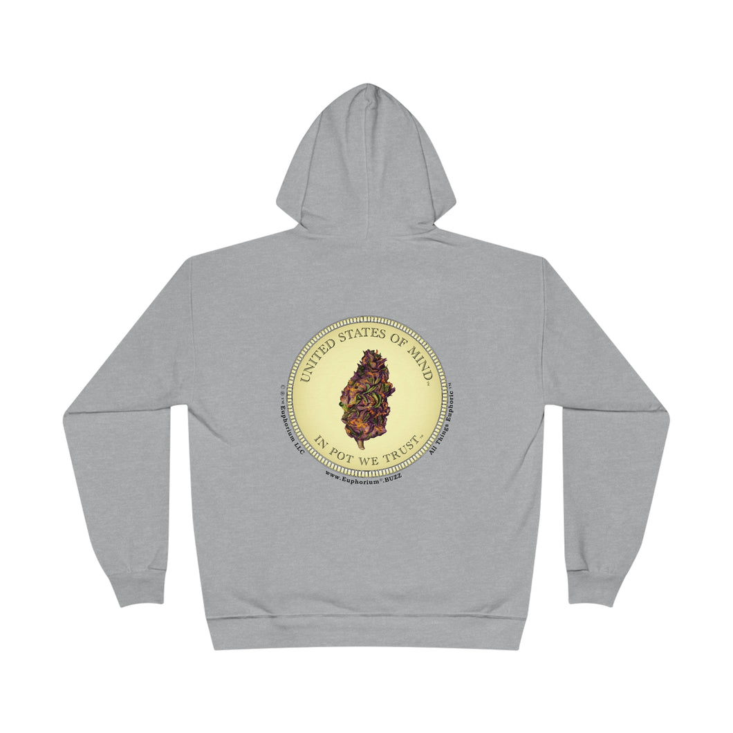 Eco Friendly Double Sided Print Hoodie - United States of Mind™ In Pot We Trust™ - Sustainable Clothing