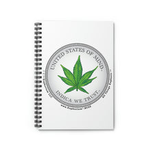 Load image into Gallery viewer, Spiral Notebook | United States Of Mind™ Indica We Trust™ | Personal Journals
