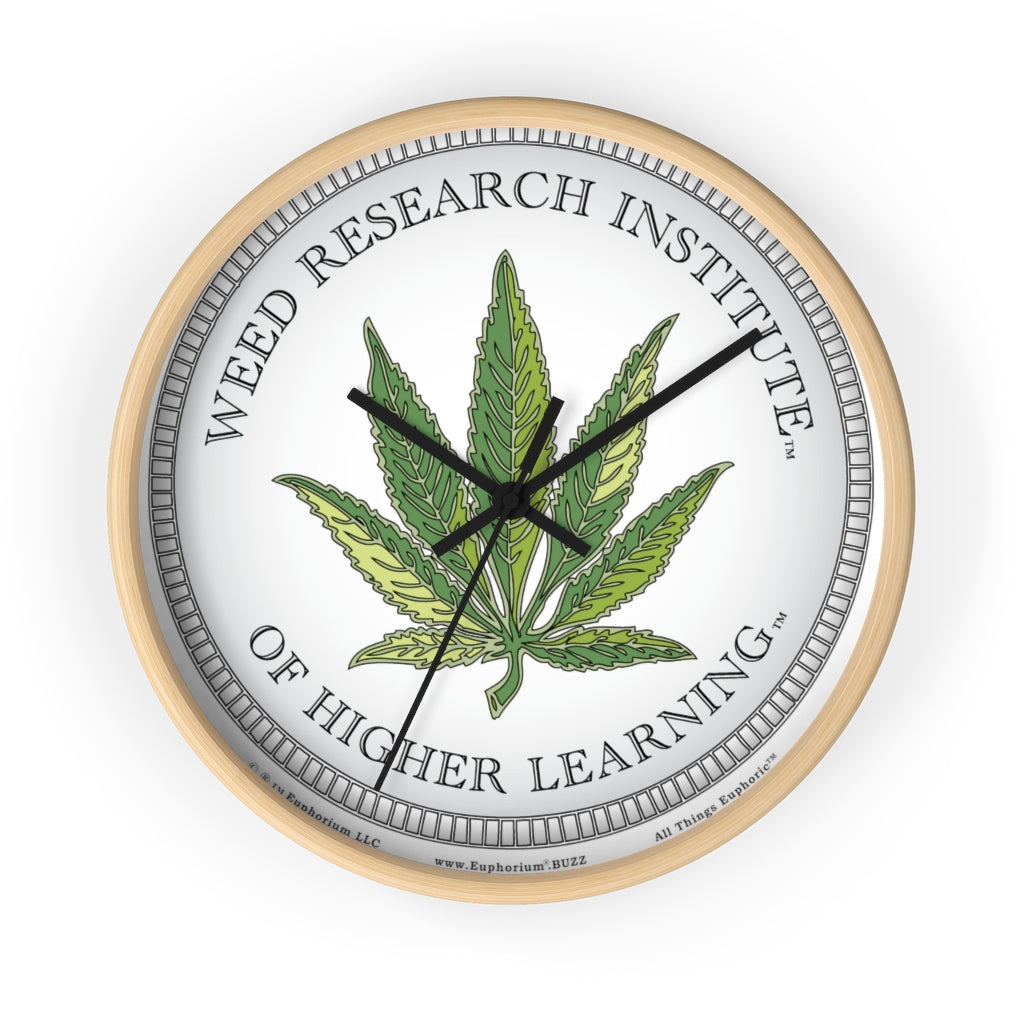 Wooden Wall Clock - Weed Research Institute® (Of Higher Learning)™