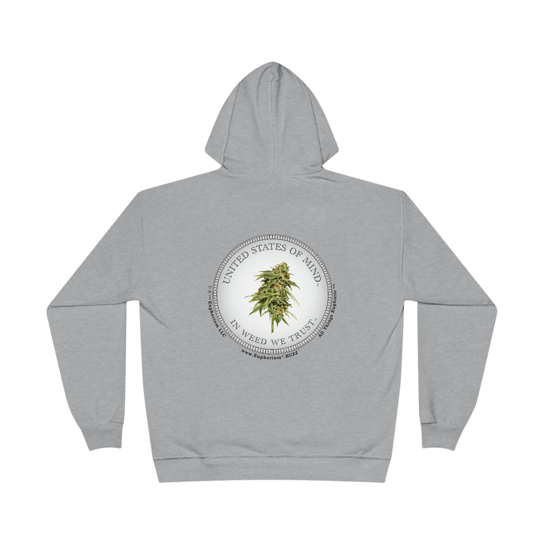Eco Friendly Double Sided Print Hoodie - United States of Mind™ In Weed We Trust™ - Sustainable Clothing