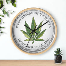 Load image into Gallery viewer, Wooden Wall Clock - Weed Research Institute® (Of Higher Learning)™
