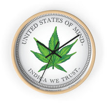 Load image into Gallery viewer, Wooden Wall Clock - United States of Mind™ Indica We Trust

