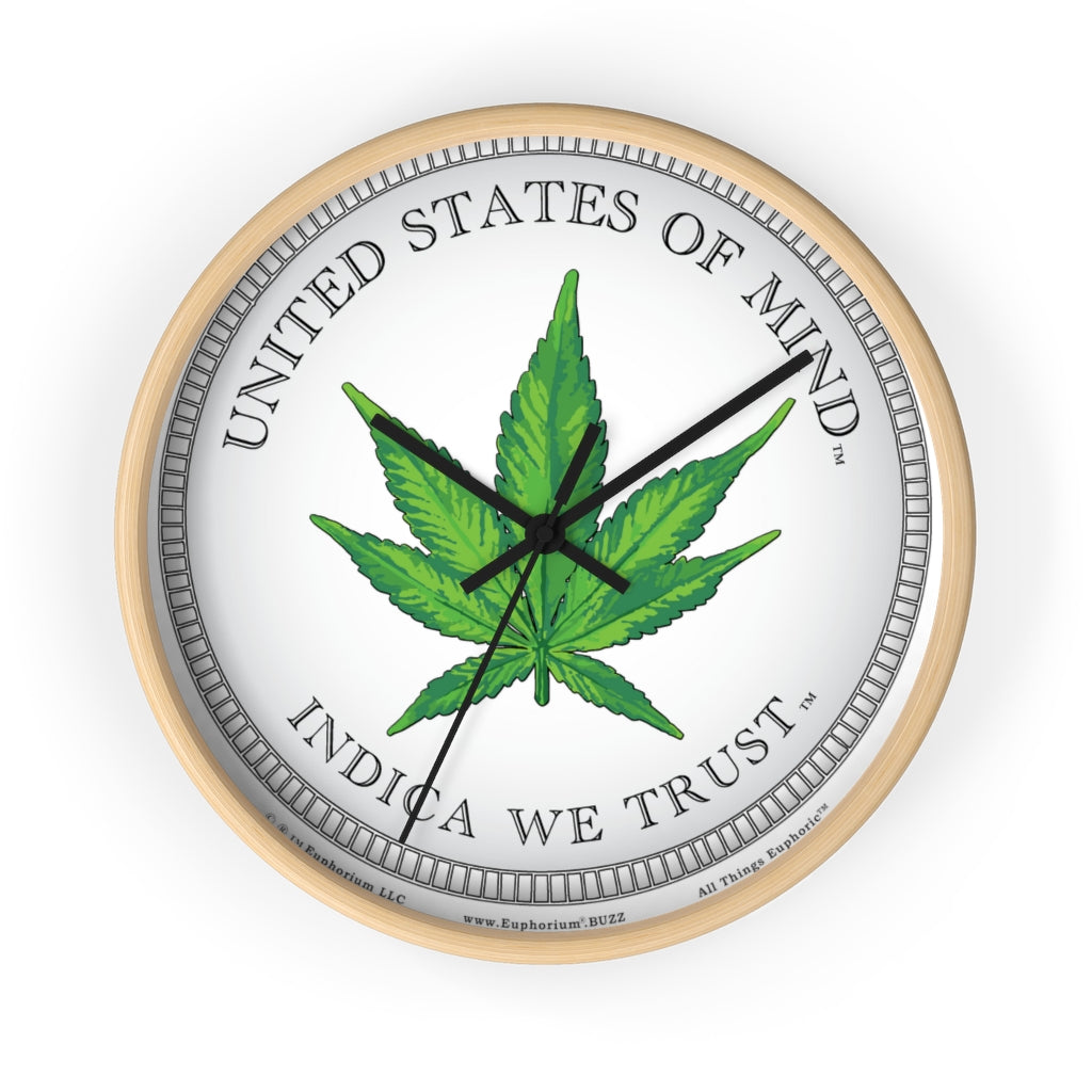 Wooden Wall Clock - United States of Mind™ Indica We Trust