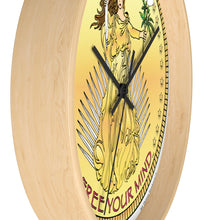 Load image into Gallery viewer, Wooden Wall Clock - Lady Liberty Free Your Mind™
